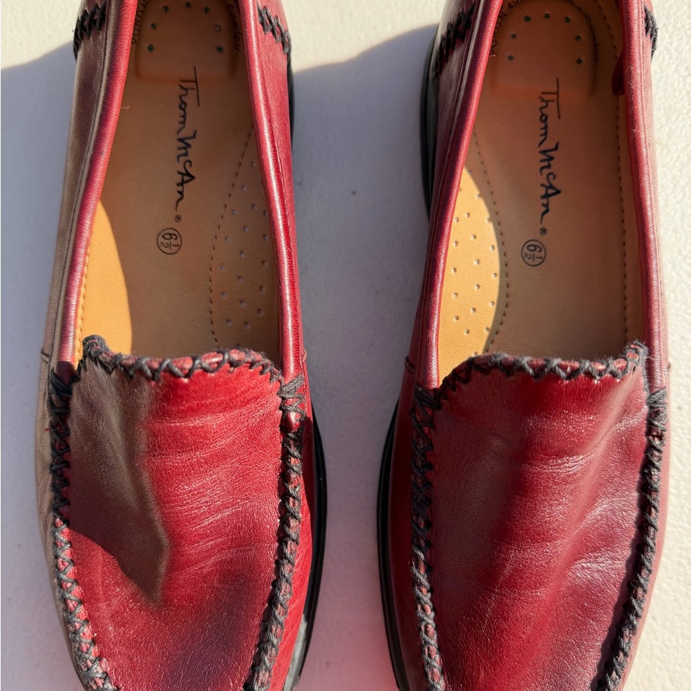 Thom McAn Red Leather Flats
